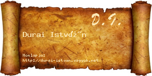 Durai István névjegykártya
